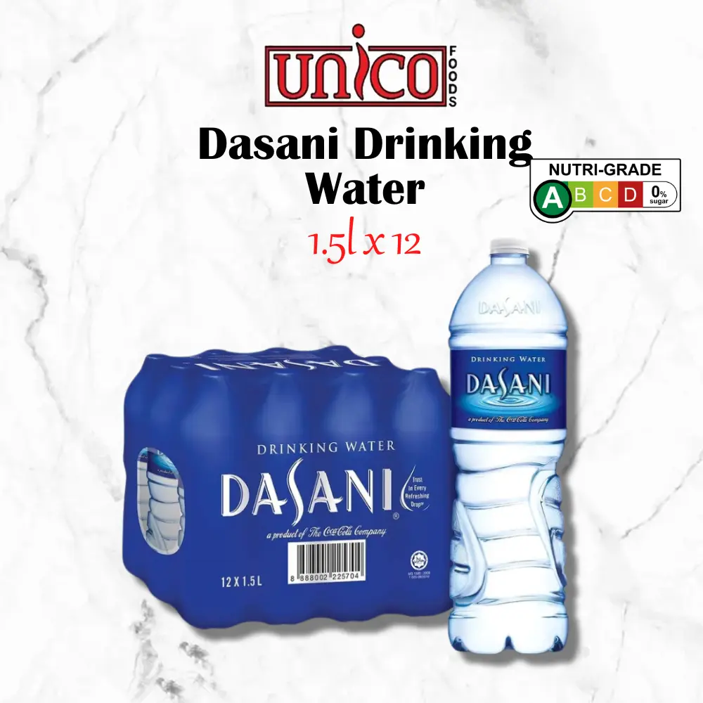 [UNICOFOODS] Dasani Drinking Water (Big) | 1.5L X 12