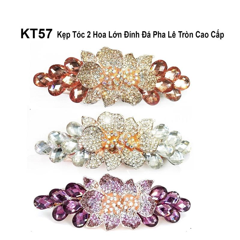  GOTI Quà Tặng 20 10 8 3 Tặng Mẹ Tặng Bà Người Lớn Tuổi Kiểu Hàn Quốc – Kẹp Tóc Hình Hoa Cánh Tròn Đính Đá Pha Lê Sang Trọng KT57 