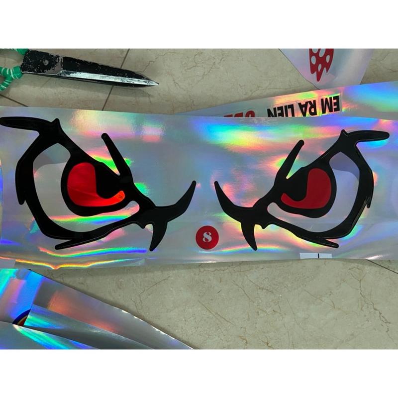 (Tem Phản Quang 7 Màu) Đôi mắt trang trí dán xe tải,xe máy, nắp capo, decan dán xe xe oto, gương chiếu hậu, độc lạ Nhãn Dán Decal