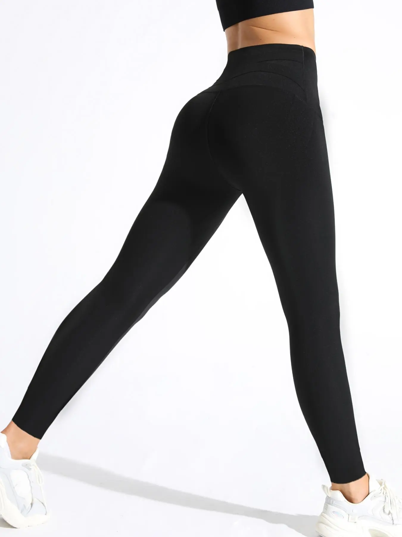 Women's Solid Color High Waist Sports Leggings, High Stretch Seamless Yoga Leggings, Ladies Sportswear for Indoor Outdoor Wear
