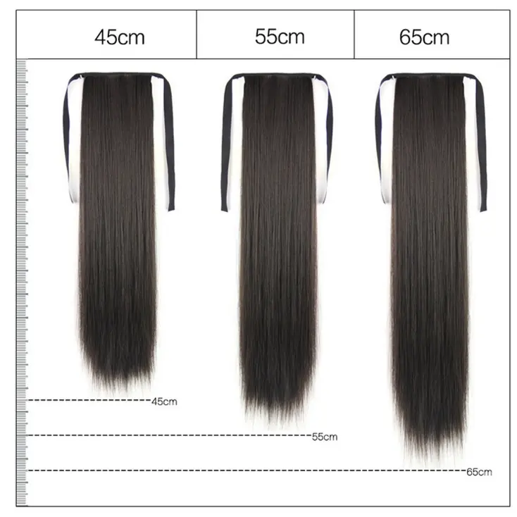 RSW HAIR CLIP RAMBUT PALSU WANITA PONI PONY TAIL PONITAIL KOREA LURUS 07 MODEL TALI 40 50 55 60 65 CM Coklat Hitam 7