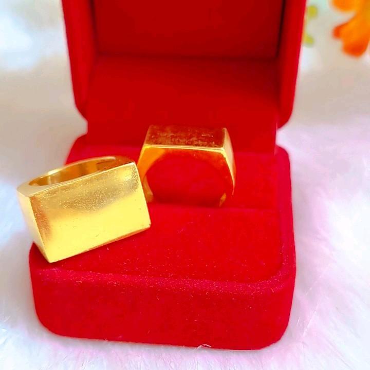 Nhẫn mặt vuông (2 chỉ, 3 chỉ, 5 chỉ, 1lượng) bằng đồng vàng (610)