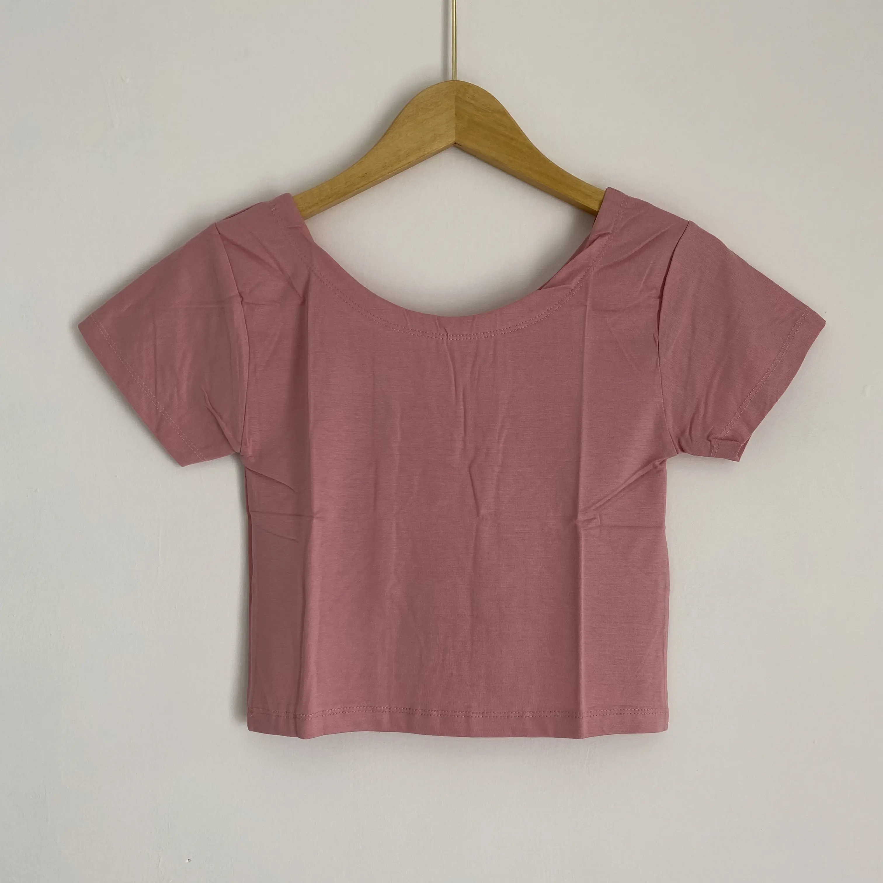 Atasan Crop Basic Polos Wanita Lengan Pendek | Kaos Crop Top Spandek Rayon Melar