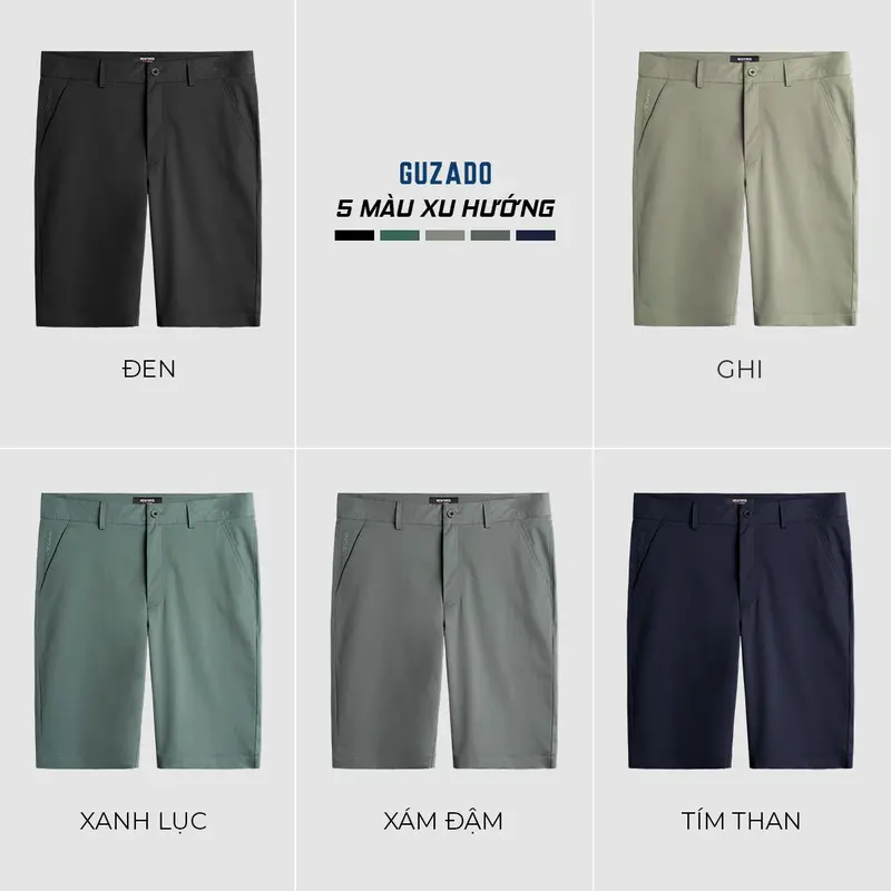 Quần Short Nam MKS01 Chất Liệu KaKi Dày Dặn Form Âu Nhiều Màu Sắc Dễ Mix Đồ Thương Hiệu Guzado 2