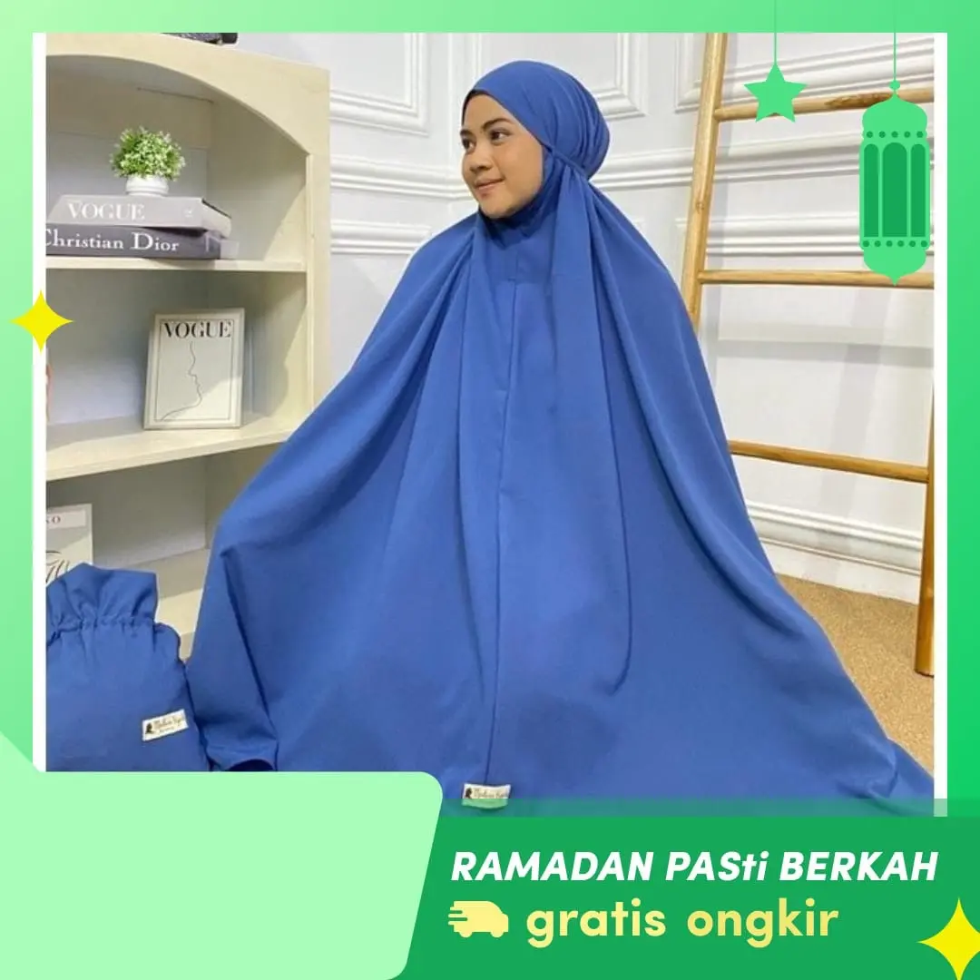 Mukena Meiza Dewasa Traveling Polos Jumbo Atasan Bawahan Diamond Pouch Panjang Muslim Renda