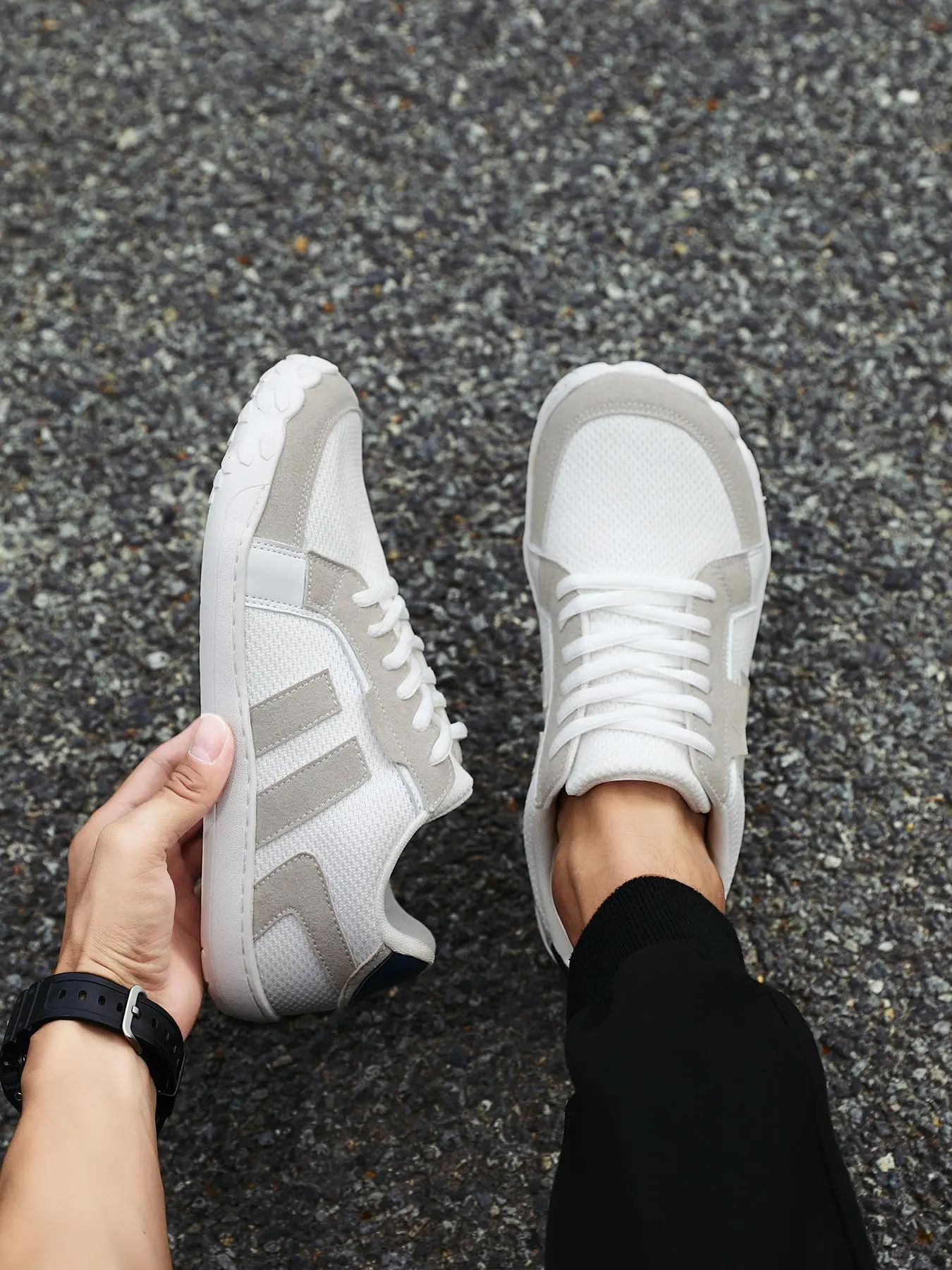 Men's Colorblock Lace Up Low Top Sneakers, Casual Breathable Comfortable Sports Running Shoes, Male All-match Round Toe Shoes for Daily Wear