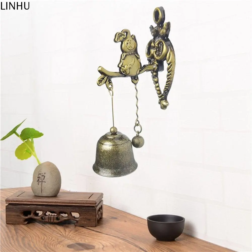 Loceng besi logam untuk digantung di dinding, loceng angin, Retro, Haiwan, hiasan, kuda, gajah, bentuk burung hantu, baru