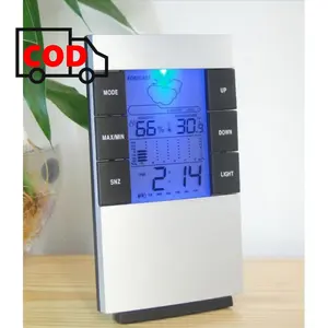 Thermometer Ruangan Kelembaban Jam Alarm Bagus Alat Pengukur Suhu Ruangan Udara Digital Termometer