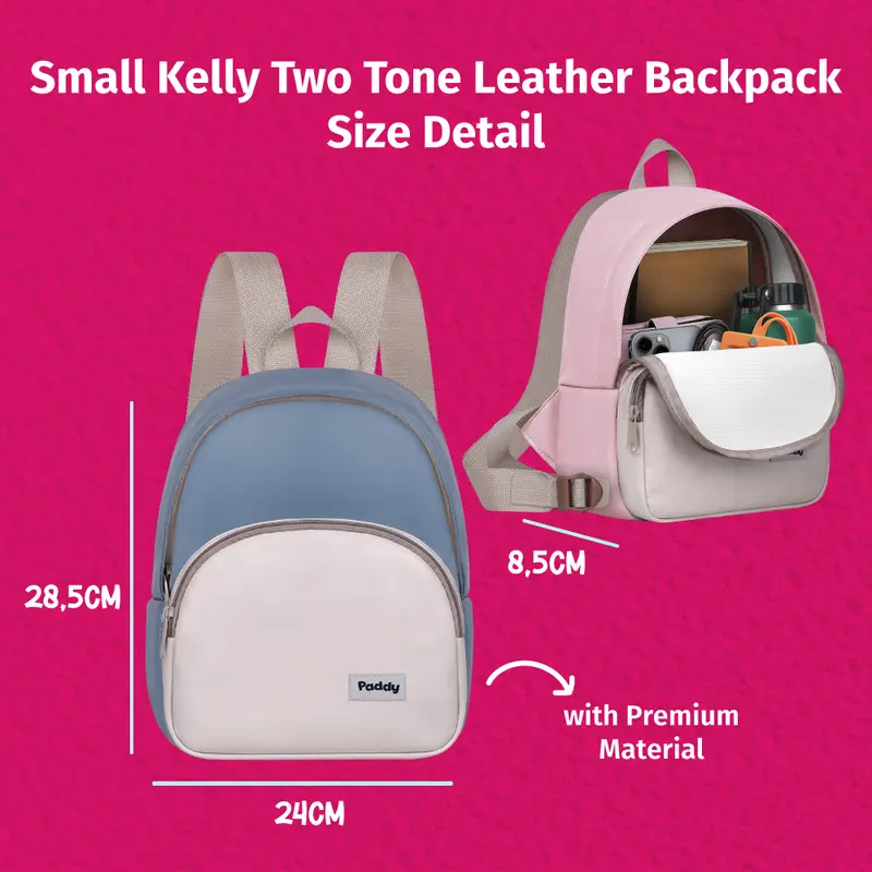 Paddy Small Kelly Two Tone Backpack - Paddybag Tas Mini Ransel Wanita Serbaguna Pink 1