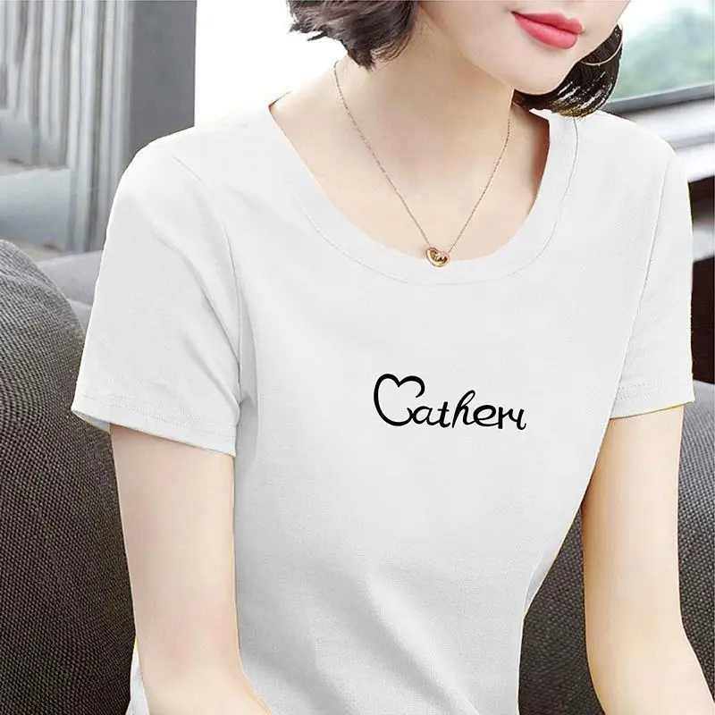 Áo Thun Dễ Phối Đồ Trang Phục Mùa Hè, ngắn Tay, In Mới, Nữ Mẹ TRUNG NIÊN Ngoại Cỡ, Cổ Tròn Hợp Xu hướng, Được 566 Người Vinh Danh Top Women Umi 1