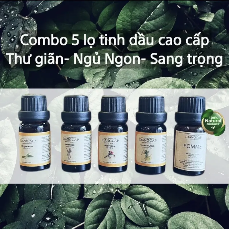Siêu Ưu đãi Combo 5 lọ 10ml Tinh dầu thiên nhiên chính hãng 0