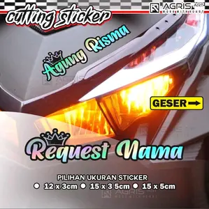 cutting sticker stiker custom nama suka suka request nama