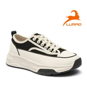 LURAD Sepatu casual canvas cewek Hang Out Modis Sepatu Sport Bertali Bagus sneakers Trendy Top High Kuality Karet Wanita Shoes Round Toe Tanpa Hak Musim panas Hak Datar WL212
