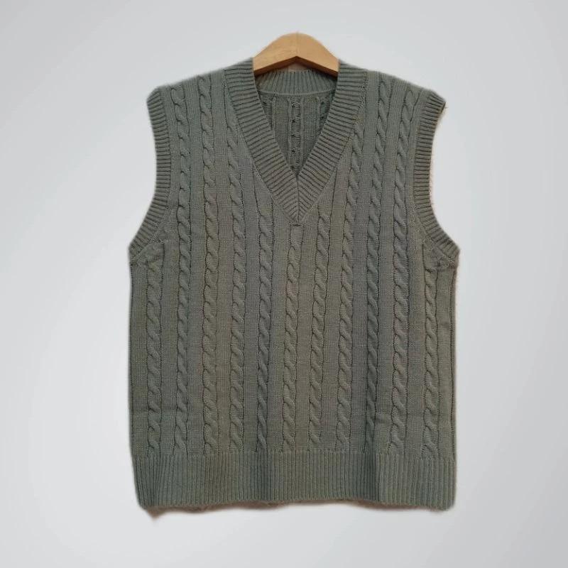 Product Introduction of azura rompi rajut cewek cowok V-Neck Santai 3