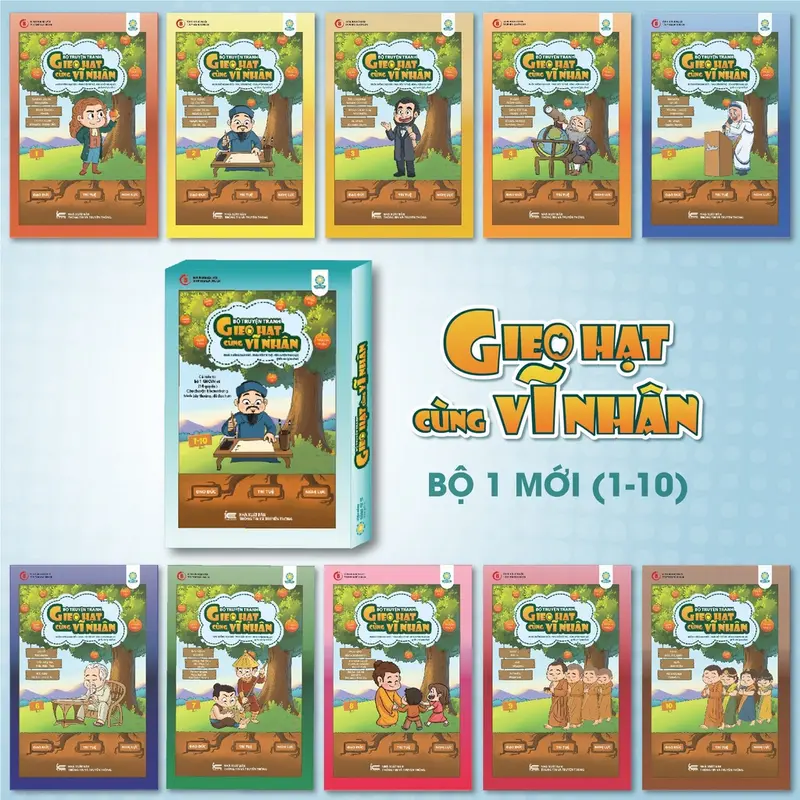 Bộ Truyện Tranh Gieo Hạt Cùng Vĩ Nhân - Phiên bản mới nhất 2024 - Bộ 1 (10 cuốn) 0