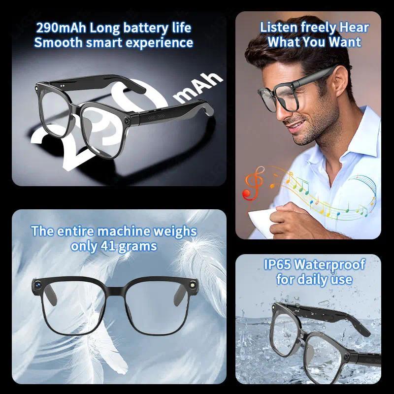 Smart Eyeglass 800W Camera Glasses AI Smart Glasses HD Shooting Video Record Call Glasses Waterproof Bluetooth Smart Sunglasses - Image 4