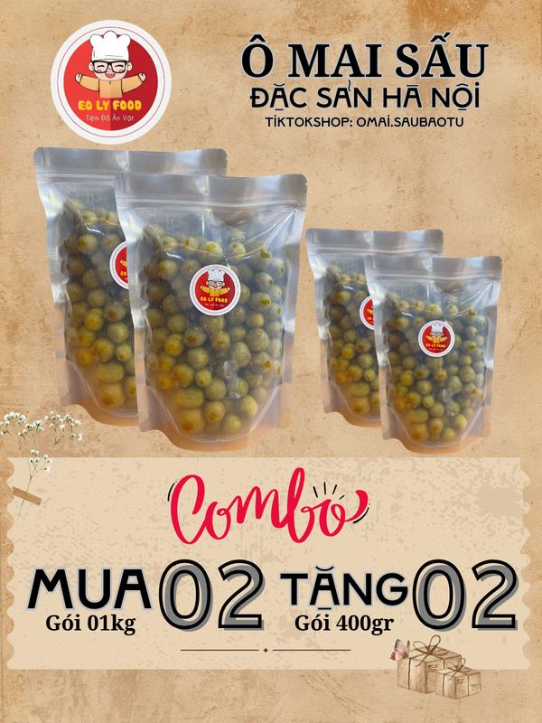 1Kg ( Sấu HẠT ) Combo mua 2 tặng 2 Ô Mai Sấu EOLY FOOD Ăn Vặt Chua Cay Thức Ăn