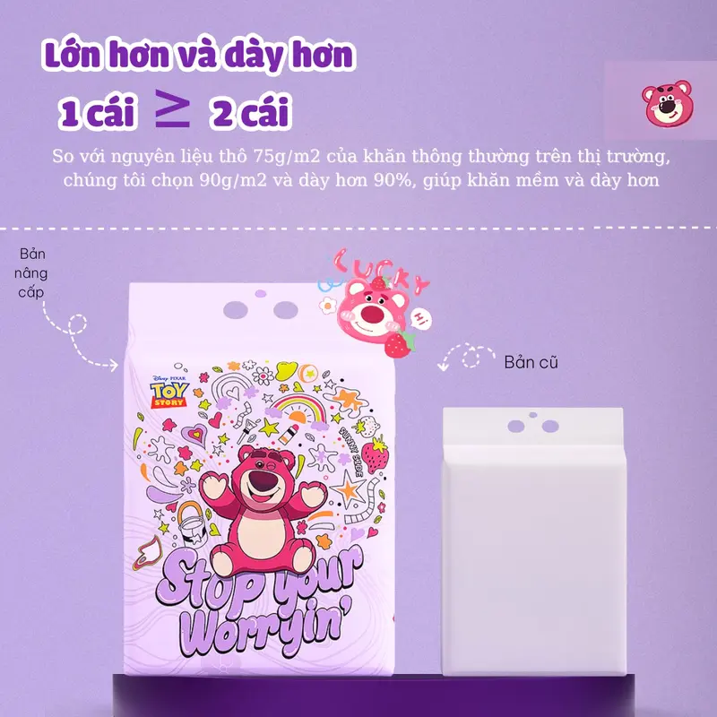 Khăn lau mặt đa năng Gấu Dâu Lotso treo tường ( Phiên bản mới 800G )  Nhà Tắm 4