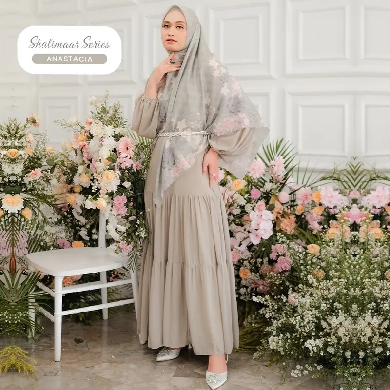 Gamaleea - Shalimaar Dress X ShellaAlazta / Dress Wanita / Gamis Muslimah / Dress Pesta Bahan Cerruty Mewah / Busui Friendly 3