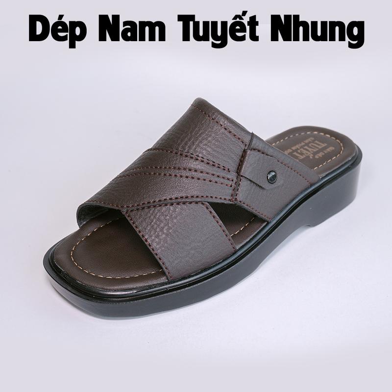 Dép nam đế cao 4cm bản nút màu nâu/đen [form nhỏ] 3