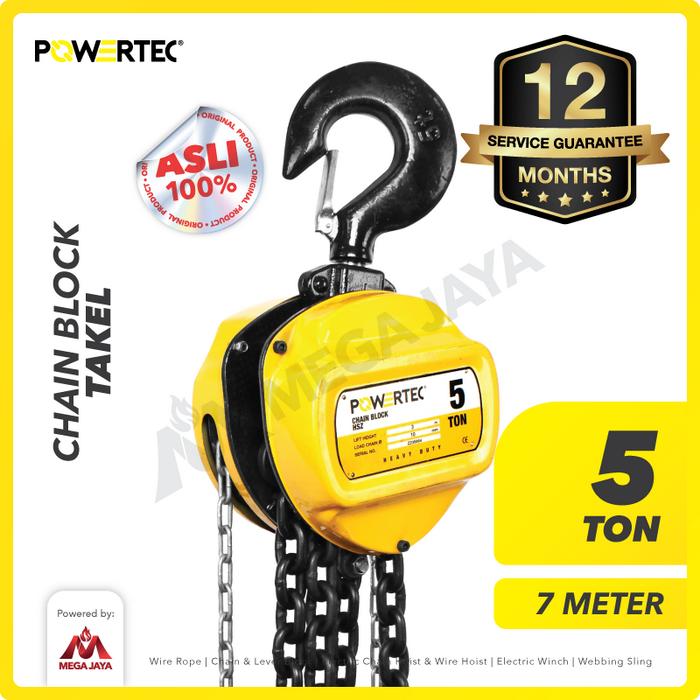 Gambar POWERTEC Chain Block / Takel 5 Ton x 7 Meter dari megajaya.co.id Kota Administrasi Jakarta Pusat Tokopedia