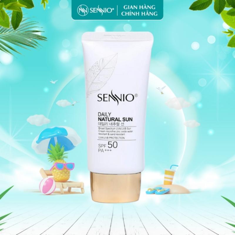 Z Kem chống nắng kiềm dầu Sennio Daily Natural Cream SPF 50 PA+++ dưỡng trắng da phù hợp cho da dầu mụn 50ml SNO 803