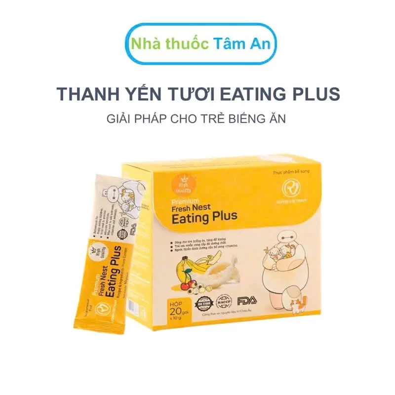 Thanh Yến Tươi Eating Plus - Hộp 20 gói - Bảo quản trong ngăn mát tủ lạnh - Sản xuất tại Việt Nam