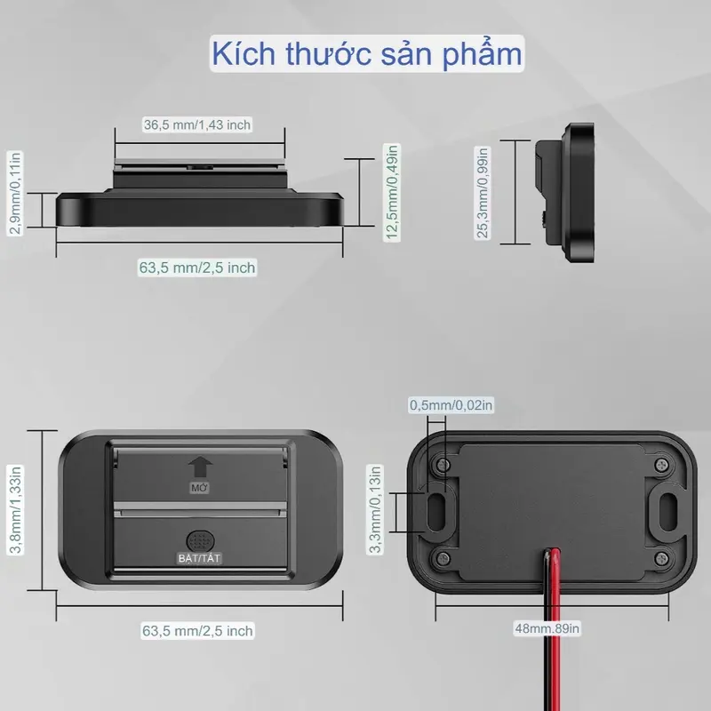 Tẩu sạc nhanh điện thoại iphone ipad máy tính bảng 2 cổng Usb QC3.0 và Pd3.0 có nắp đậy công tắc ON OFF sử dụng điện bình 12v-24v Phụ Kiện 2