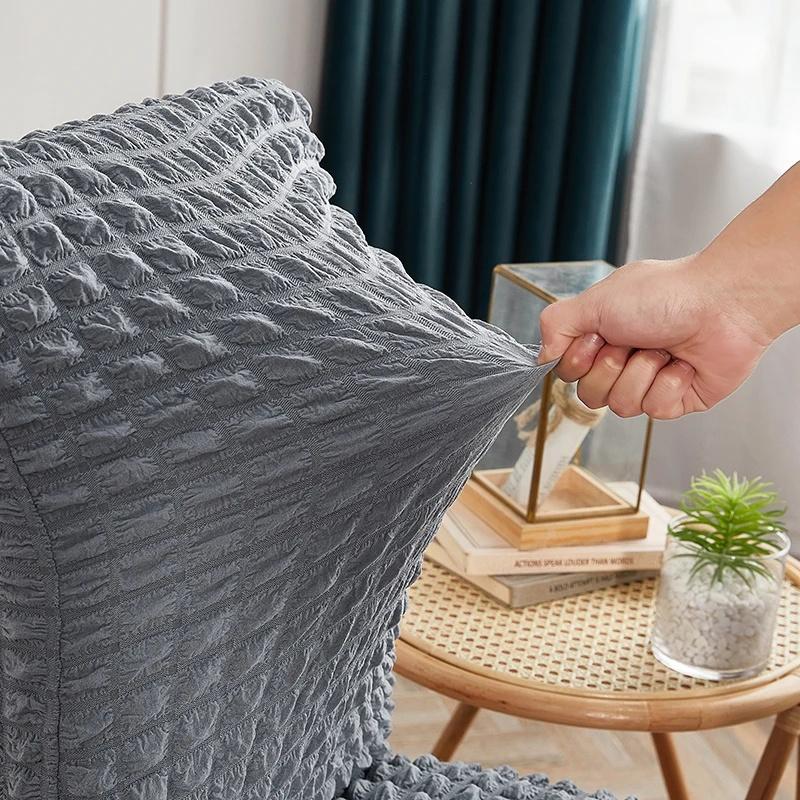 Bọc Ghế Váy, Co Giãn, Bọc Ghế Ăn, Chất Liệu Seersucker, Có Thể Co Giãn, Chống Bẩn, Bọc Chống Trượt, Bảo Vệ Ghế, Bọc Ghế 5