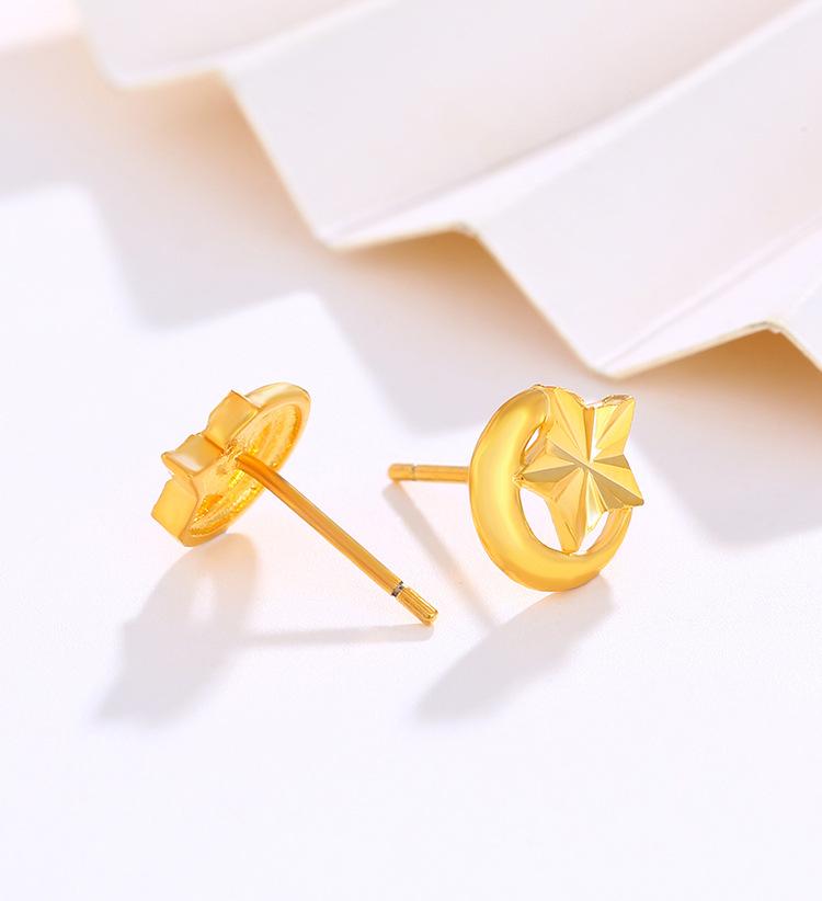 Product Introduction of Bông Tai Đinh tán, Mạ Trang Sức, Vàng 24K, Thiết Kế Ngôi Sao, Mặt Trăng, Xe Hơi Và Hoa, Thời Trang Nhật Bản Và Hàn Quốc, Phong Cách Độc Đáo Hoa Tai Thanh Lịch, Dành Cho Nữ, Mạ Vàng 8