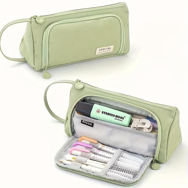 Product Introduction of Large Capacity Triangle Oxford Cloth Pen Case, 1 Count Durable Stationery Storage Bag, Stationery Organizer for School, Office and Travel 6