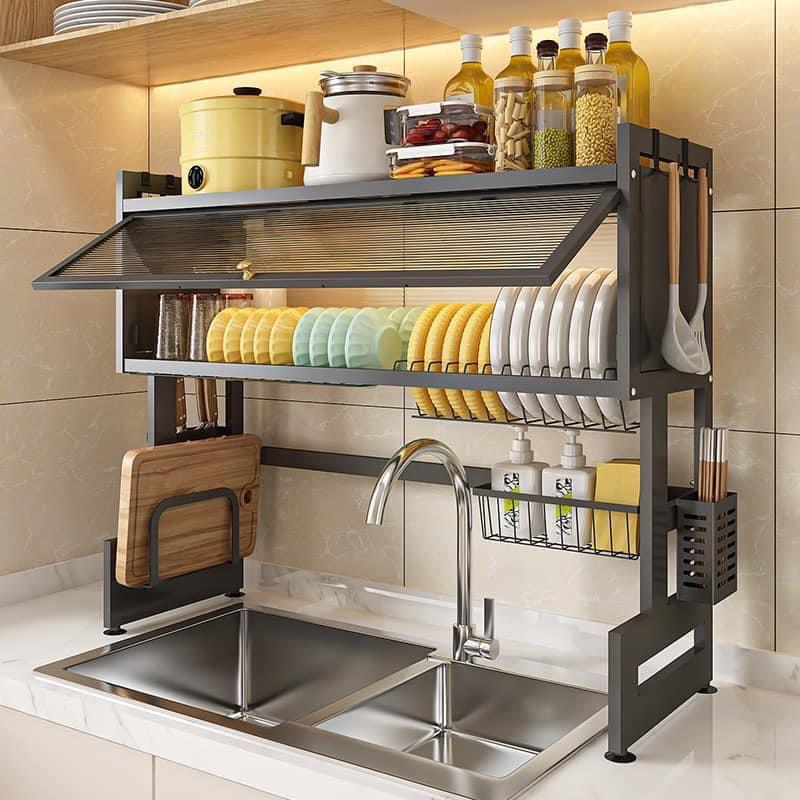 trạn úp bát có nắp đậy thông minh đa năng chiều cao 80cm, rộng 95cm Kitchen hộp  đựng Lắp Ráp 5