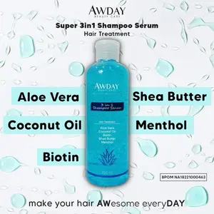 AWDAY SUPER 3in1 SHAMPOO SERUM HAIR TREATMENT BPOM ORIGINAL 100%