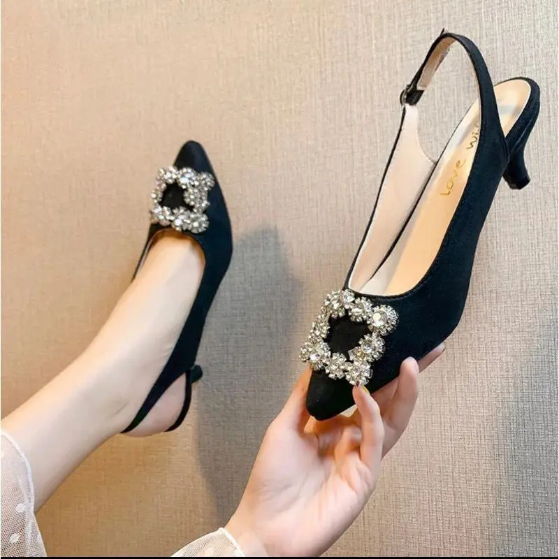SITISHOES Sandal Heels Wanita Angel Fashion Termurah sendal wanita Hitam kondangan
