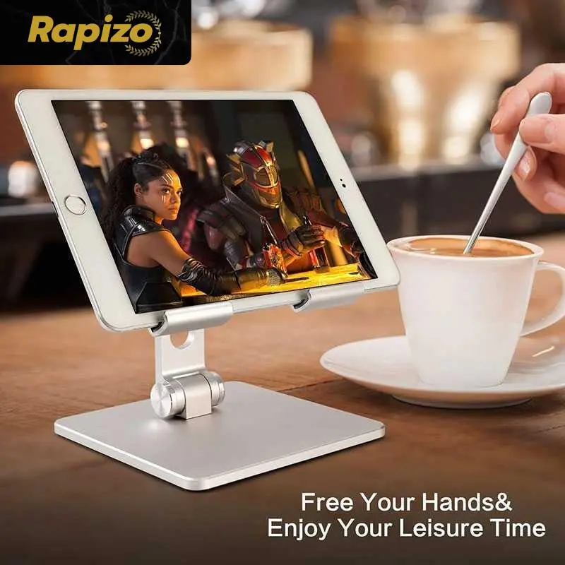 Rapizo Dudukan Penahan Tablet iPad Stand Holder Aluminium 4-10 Inch
