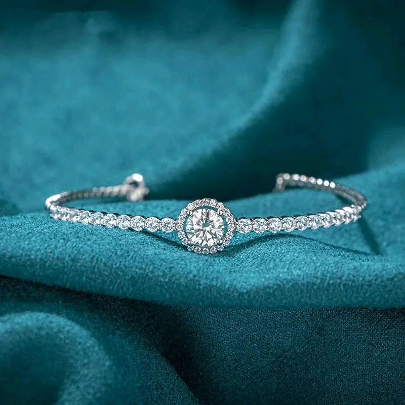 Gelang Moissanite wristband round 0,5 CT ( GRA Cerificated )