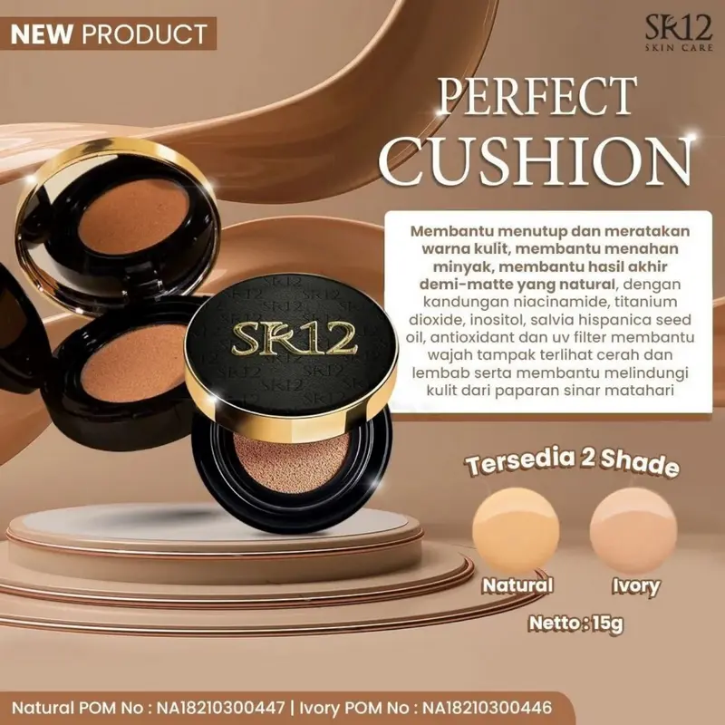 Perfect Cushion SR12 15gram Bedak Cair Make Up Membantu Menutup & Meratakan Warna Kulit Wajah 0