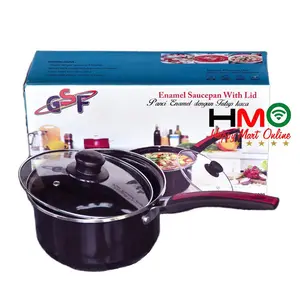 Panci Susu Tutup Kaca Sauce Pan Panci Gagang Panjang GSF Lapisan Enamel GSF 4020 / GSF-4020 / GSF402