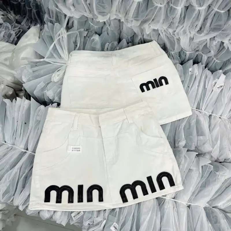 {43-57kg} ( xưởng thời trang TOT LJQS 91 )  Chân Váy Jean Thêu Da MinMin Ôm Dáng Nữ Women 2 Màu Thời Trang