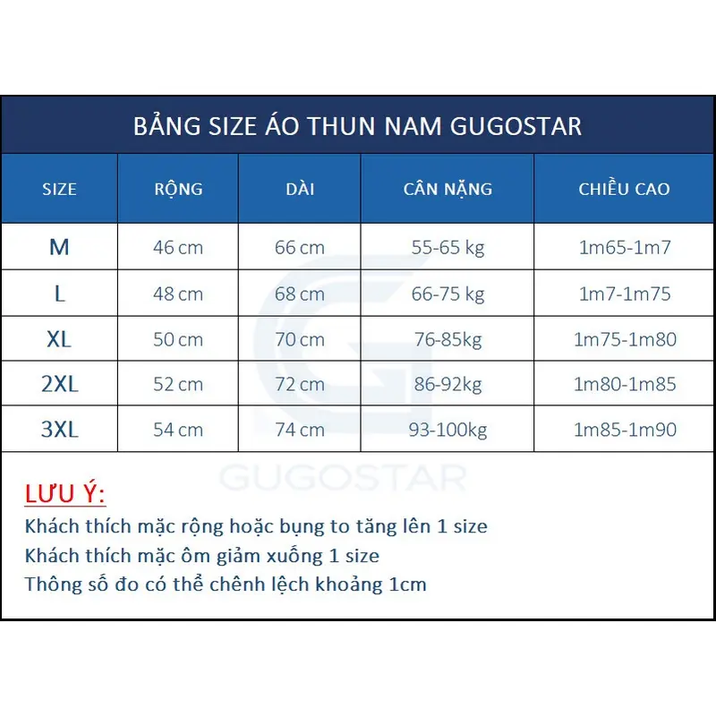 Áo Thun Nam WAVEZ G01 GUGOSTAR, Thun Thể Thao Polyester, Co Giãn 4 Chiều 8