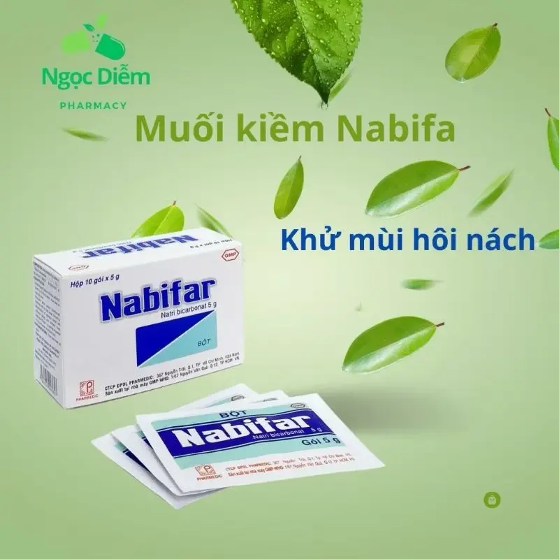 ￼Bột muối vệ sinh phụ nữ Nabifar (Sodium bicarbonat) [Hộp 10 gói] 1