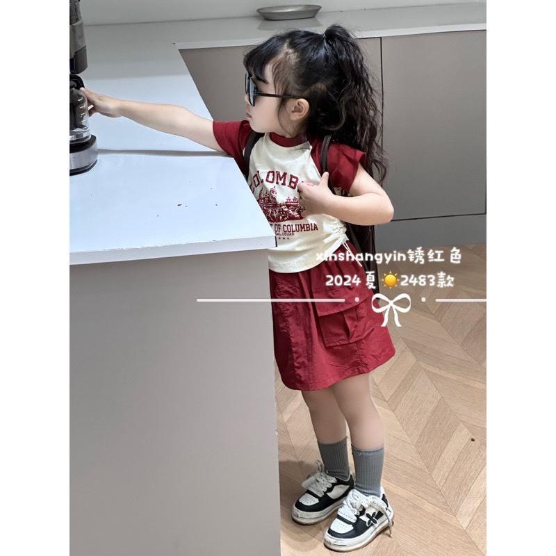 Quần áo trẻ em,  Áo thun mix chân váy thô nhiều màu bé gái từ 10-20kg, Ebestore 3