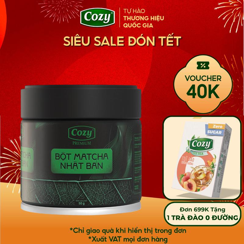 Voucher 40k - Lộc Đón Xuân Bột Matcha Nhật Bản Premium Cozy nguyên chất nhập khẩu đậm vị Umami đặc trưng dùng pha chế đồ uống làm bánh trà đạo