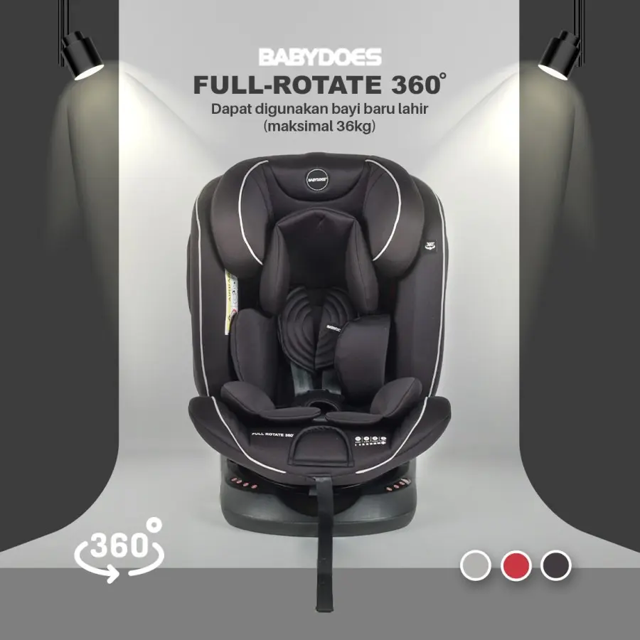Carseat Babydoes Full Rotate 360 /Free Rotate 360 Isofix / Dudukan Mobil Anak Bayi