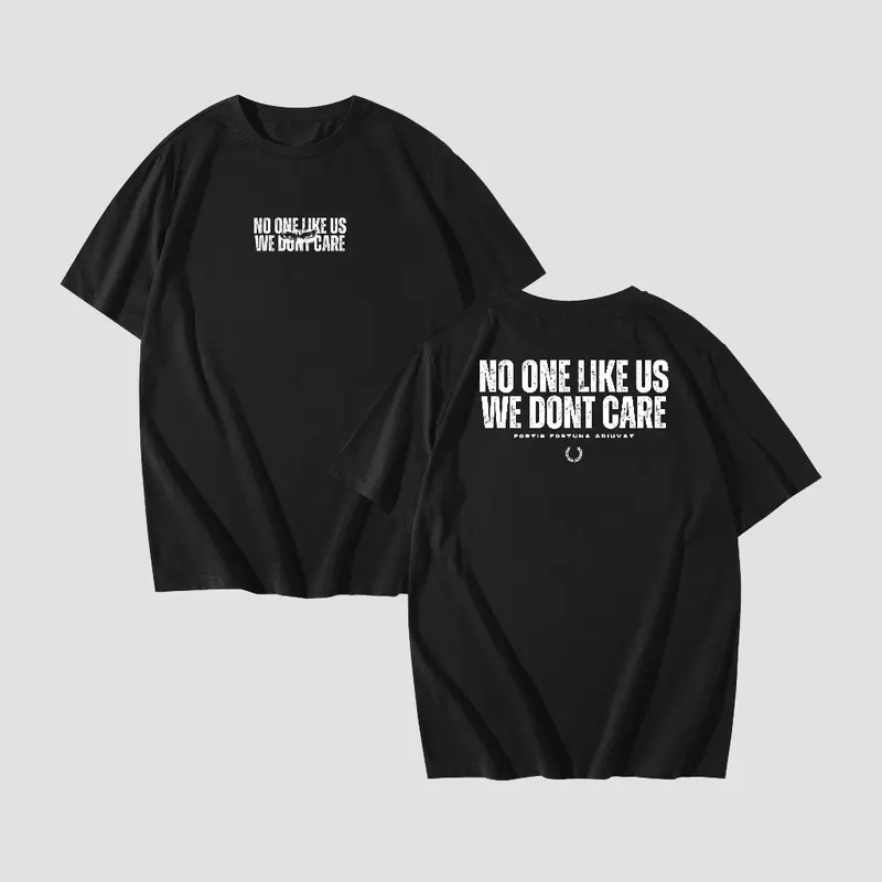T-Shirt Kaos "NO ONE LIKE US" Available Colour Black size S - XXL Unisex Casual Hitam Kerah Lembut Nyaman Oblong Pendek Pria 2
