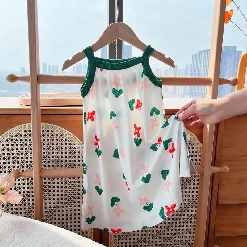 Váy 2 dây cho bé gái chất thun lạnh mềm mát xinh cho bé 9-35kg (H6) 6