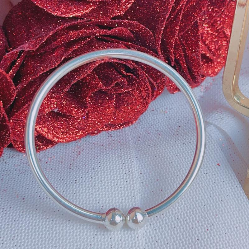 Vòng Tay Nữ Bạc Ta Trơn Đơn Giản Sáng Đẹp ( Không Cần Kiêng Nước)-PSJ-V009