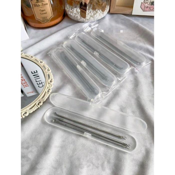 Gambar isi 4 pcs Alat Pencet Jerawat / Pinset Pembersih Komedo Kotak Mika dari yousee.id Kota Surakarta Tokopedia
