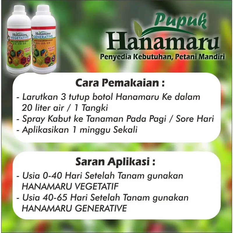 Pupuk hanamaru 500 mL cocok untuk semua tanaman anda,Daun,buah 3