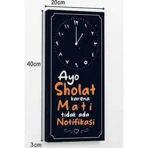 JANAHSTORE P034 Jam Dinding Islami MDF 20x40cm Kata Motivasi Sholat  Hiasan Dinding  Anti Luntur JAM DINDING DEKORASI MOTIVASI ISLAMI KATA-KATA ISLAMI QUOTES/QUOTE ISLAMI JAM DINDING CUSTOM TERMURAH
